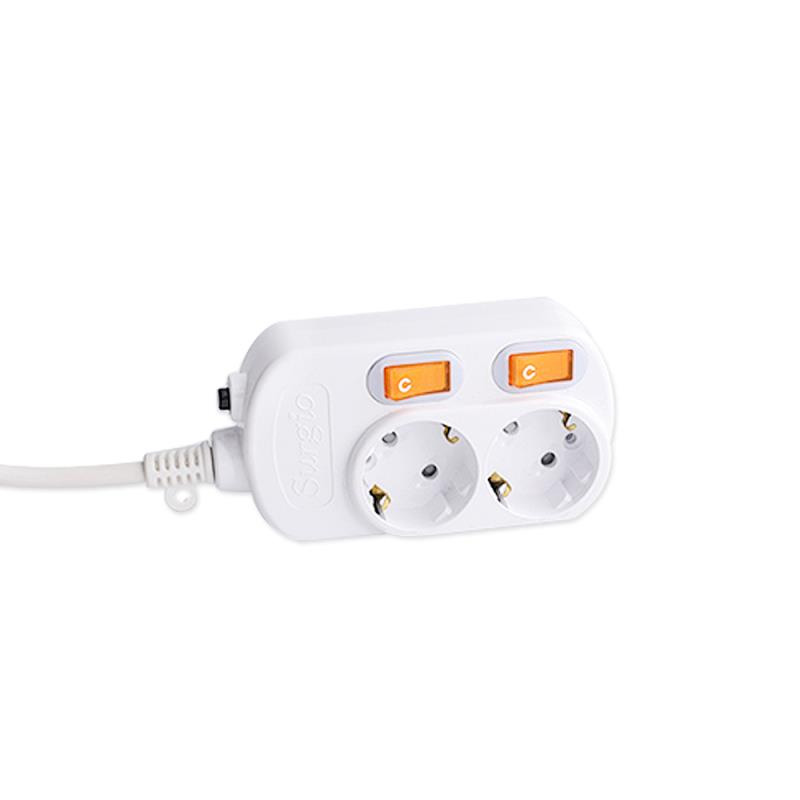 Non-toxic and odorless 2 outlets EU standard socket with independent switch