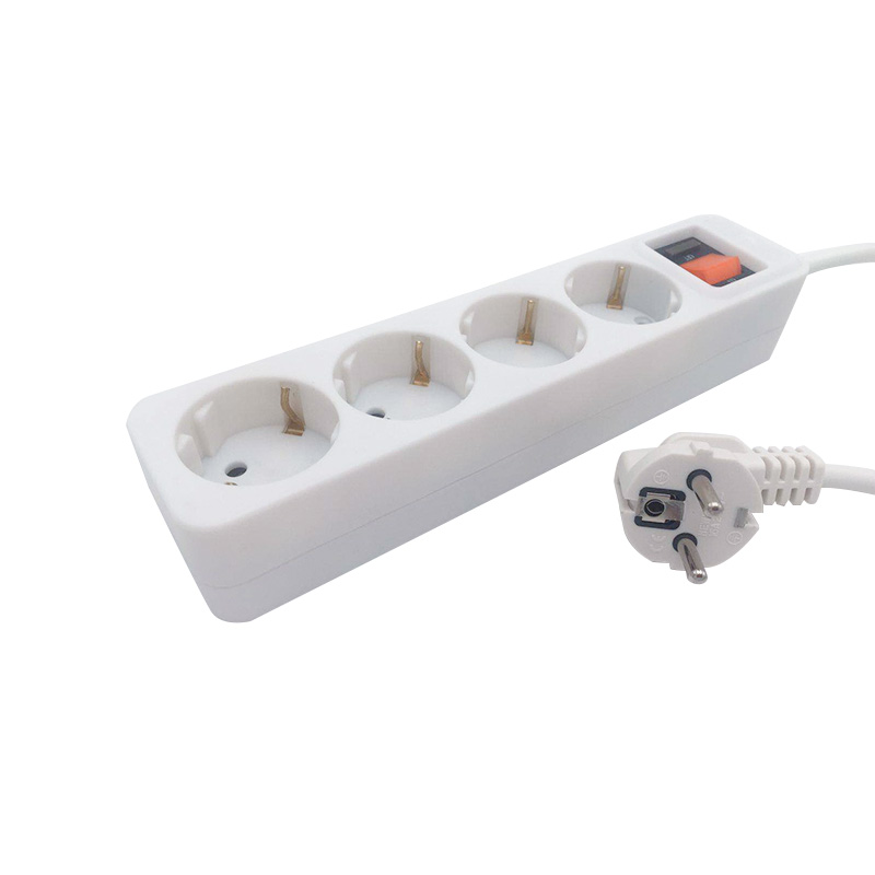 UV-resistant 4 outlets EU standard socket