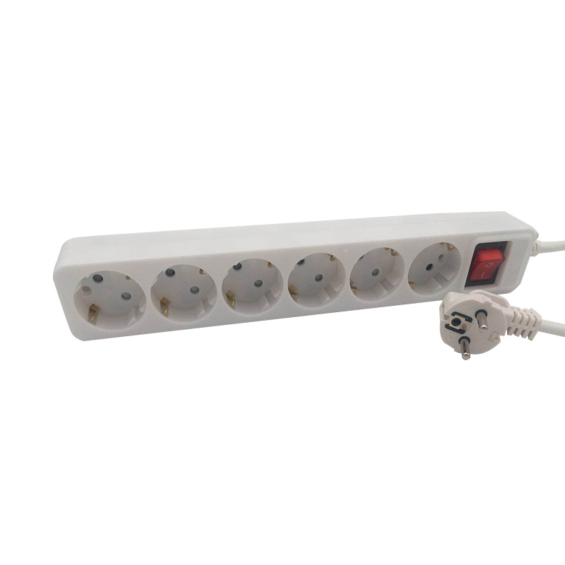 Concise 6 outlets EU standard socket with switch